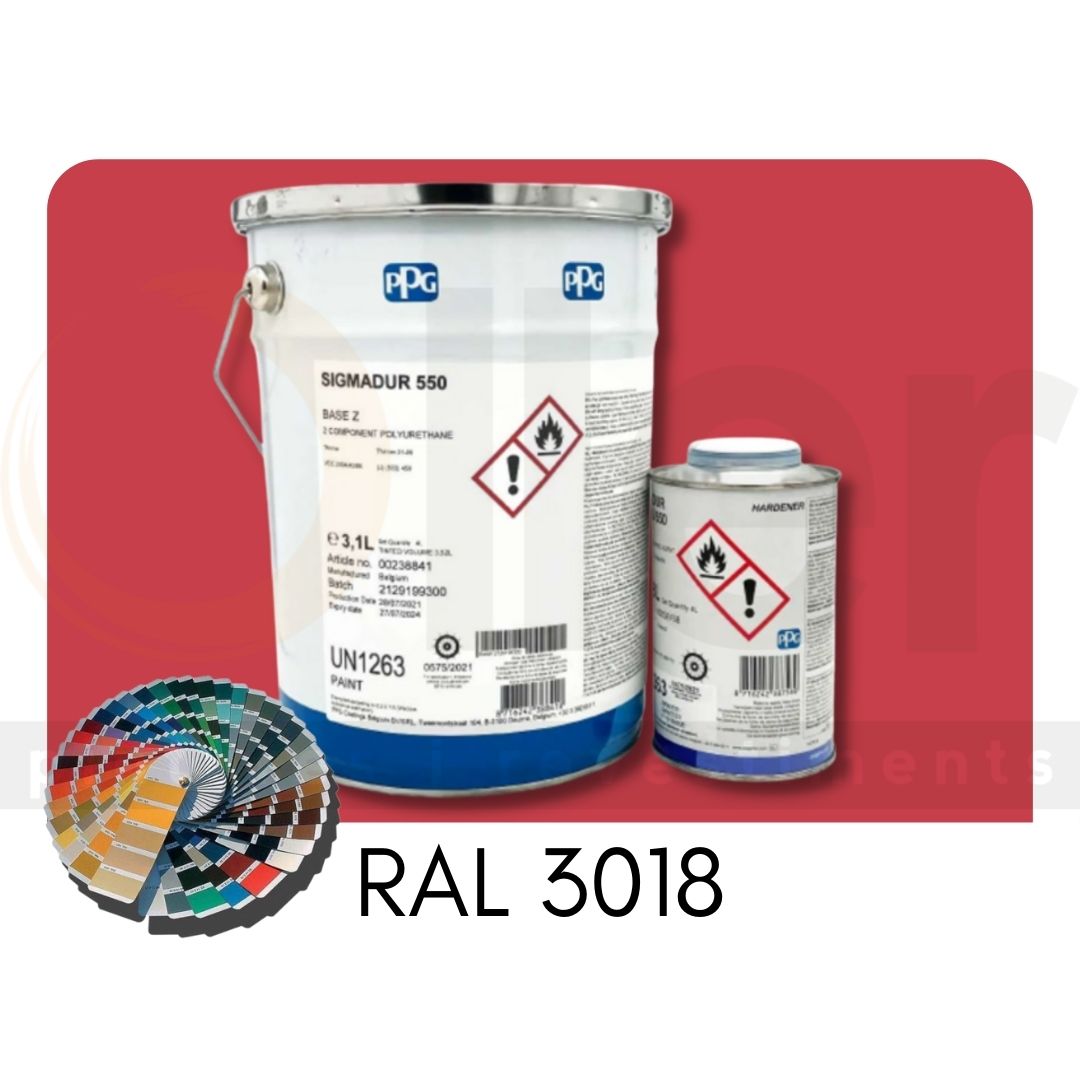 RAL 3018 Sigmadur 550 RAL Rojo Fresa A+B 4L RAL 3018 Sigmadur 550 RAL Rojo Fresa A+B 4L