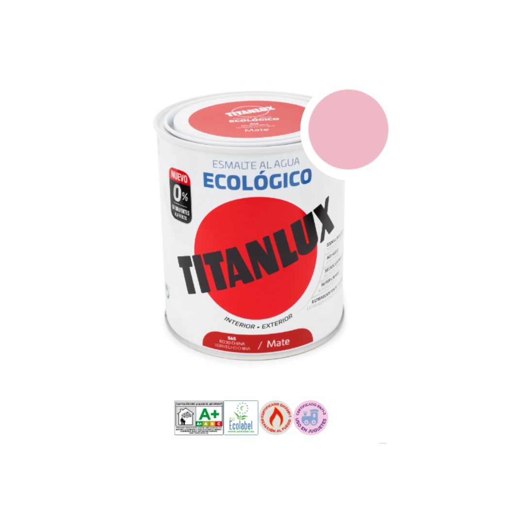 Esmalte ecológico al agua Titanlux Mate Rosa Flamingo 750ml Esmalte ecológico al agua Titanlux Mate Rosa Flamingo 750ml