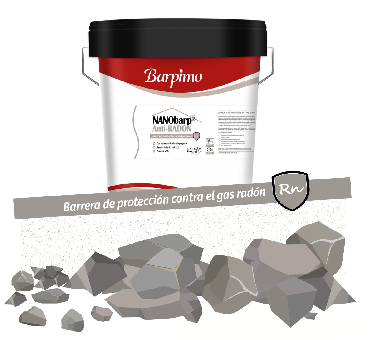 Nanobarp anti-Radón es un recubrimiento impermeabilizante a base de nanopartículas de grafeno que limitan la penetración del gas radón en las viviendas 