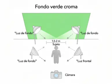 Iluminación típica para fondo croma profesional