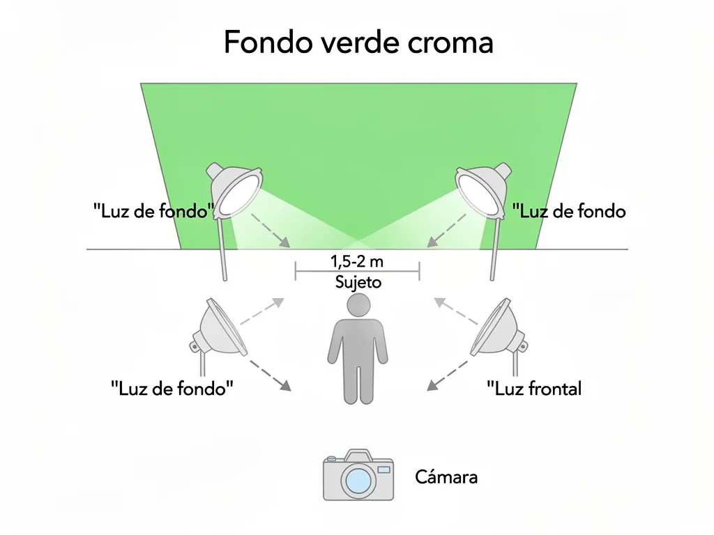 Iluminación típica para fondo croma profesional